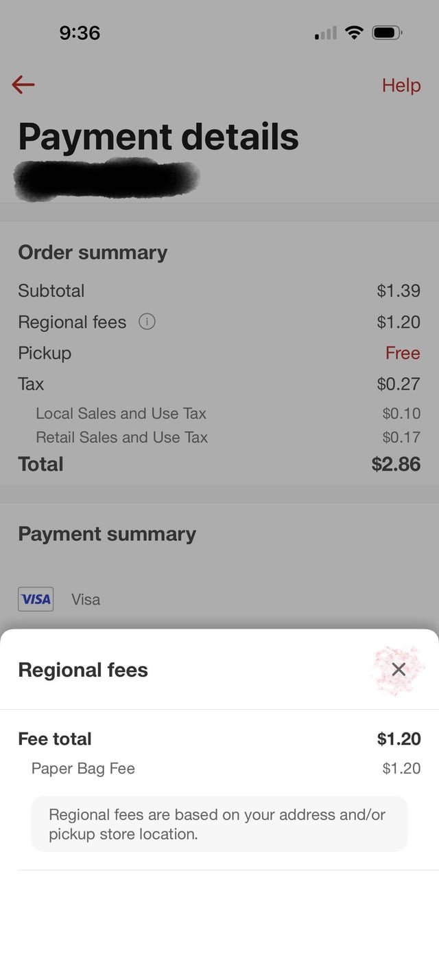 Hyper inflated “paper bag fee” charge in Seattle via Target app