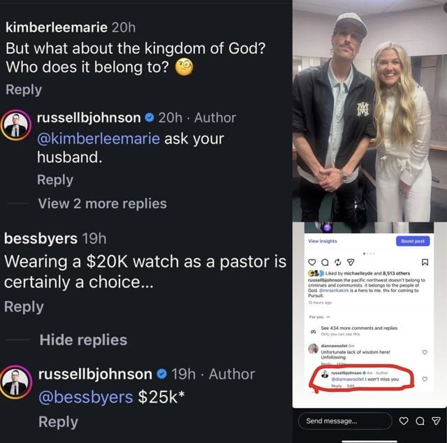 Pursuit church has a lovely “pastor”