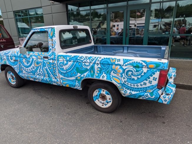 WEST SEATTLE CRIME WATCH: Seen this stolen paisley-painted pickup?