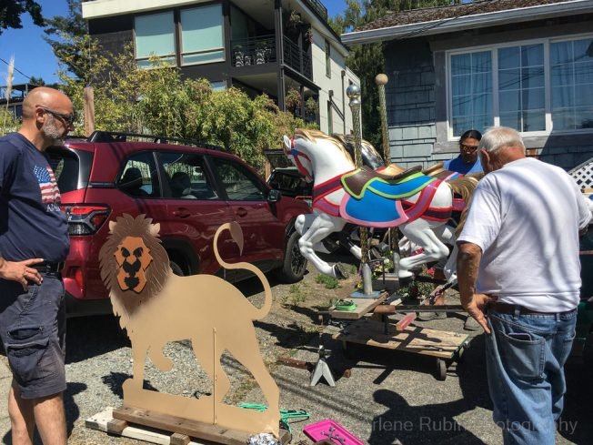 Getting ready! Two prep scenes as Saturday’s West Seattle Grand Parade and Float Dodger 5K approach