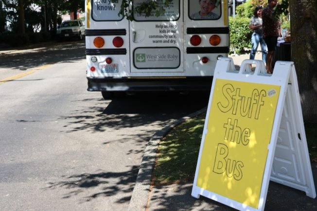 HAPPENING NOW: School’s out but the bus is in as WestSide Baby revives ‘Stuff the Bus’ diaper drive