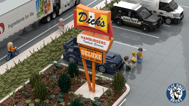 I Designed a Digital LEGO Model of Dick’s Drive-In’s Iconic Sign!