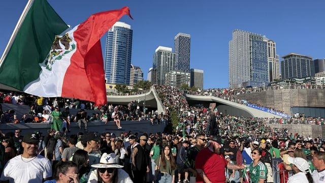 Mexico supporters at the Seattle Waterfront