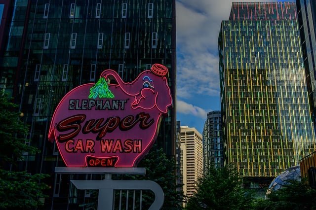 Elephant Car Wash Sign