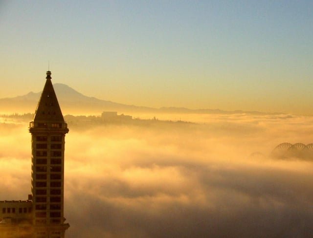 Seattle’s Smith Tower, Mt Rainier