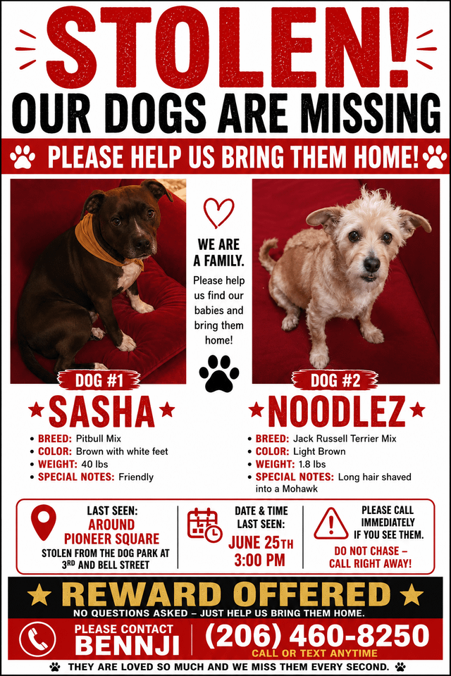 Stolen Dogs. please help.