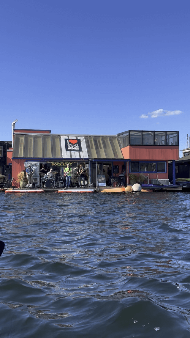 Floating out on Lake Union on a raft with a friend and stumbled on a “Dock Rock” concert