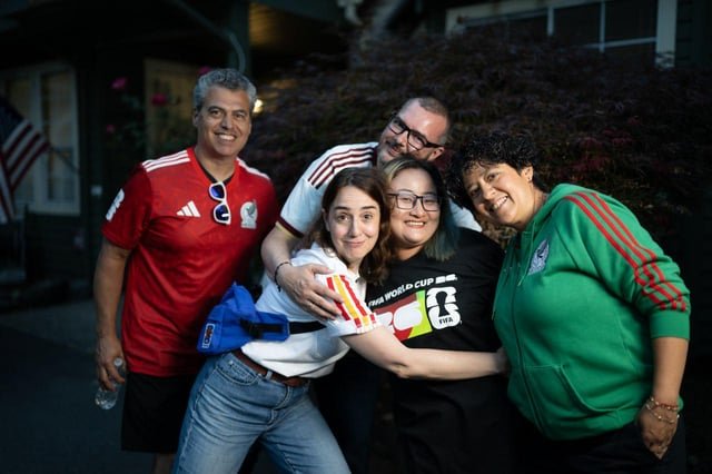 This is what a World Cup watch party looked like in our neighborhood