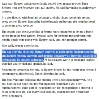 Some vendors got looted after the Bite of Seattle shooting