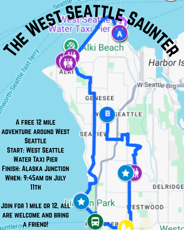West Seattle Saunter this Saturday! (July 11th at 9:45am)