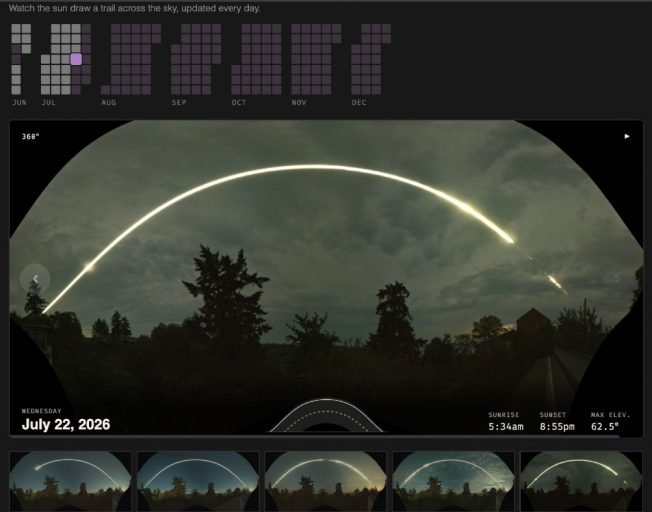 WEST SEATTLE WEATHER: ‘Daily Solargraph’ shows new view of how each day evolves