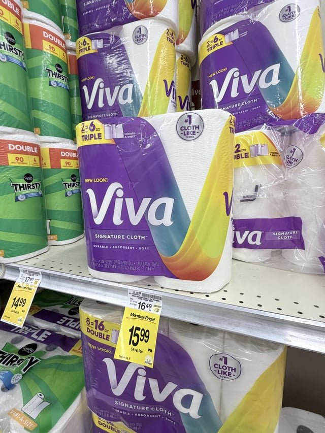 Literally 2 rolls of Paper Towels “ON SALE” for $14.99.