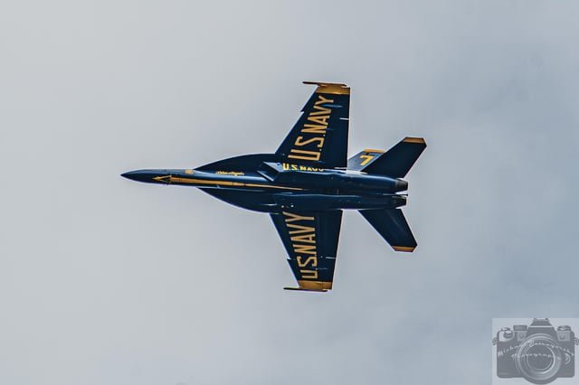 Blue Angel buzzing Alki Beach on arrival to Seattle for the Seafair air show: