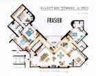 Frasier’s floor plan at Seattle’s Elliott Bay Towers on the Counter Balance