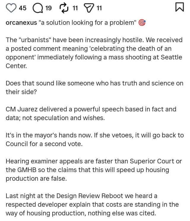 Jennifer Godfrey aka Orca Appeal cynically using the deaths at Seattle Center to advance her NIMBY agenda