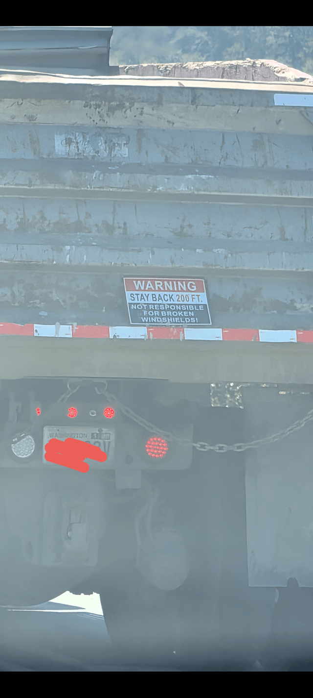 Not responsible for broken windshields