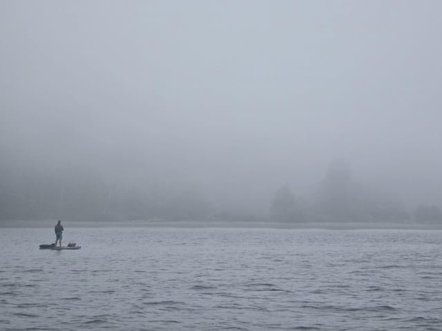 A fly fisherman on the sound.