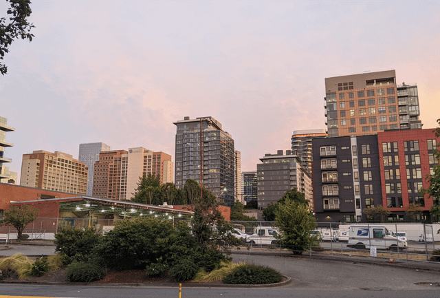 Thought this was a cool angle of downtown from earlier today.