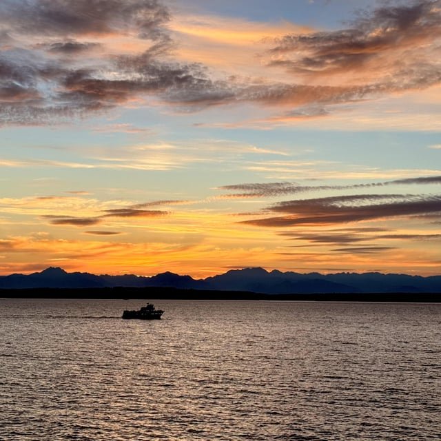 Sunset over the sound