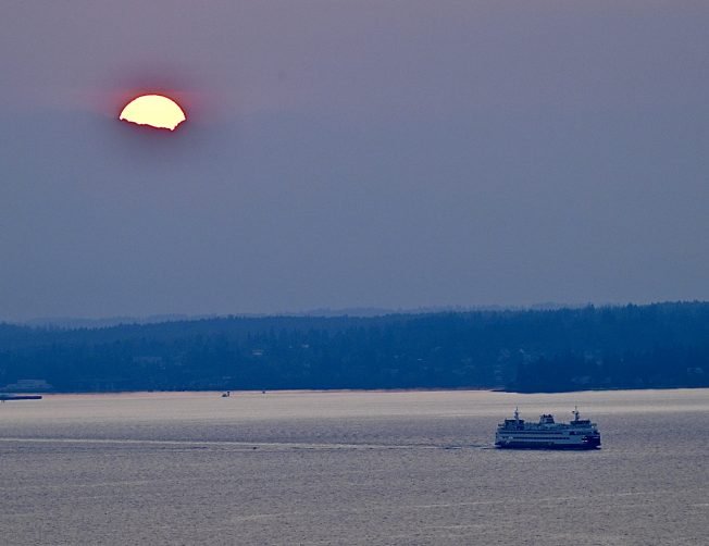 WEST SEATTLE SMOKE: Fourth – and final? – red sunset