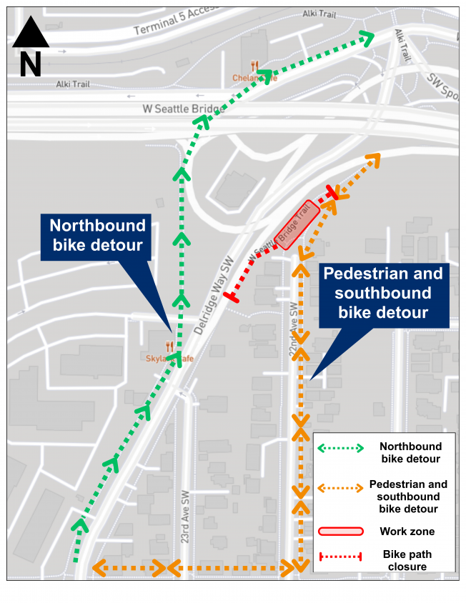 Another closure: West Seattle Bridge bike path, starting Saturday