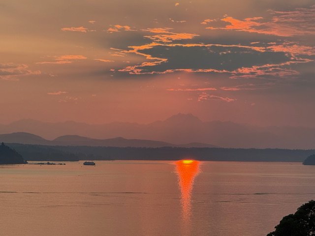 WEST SEATTLE SUNSET: Smoky red, night 2
