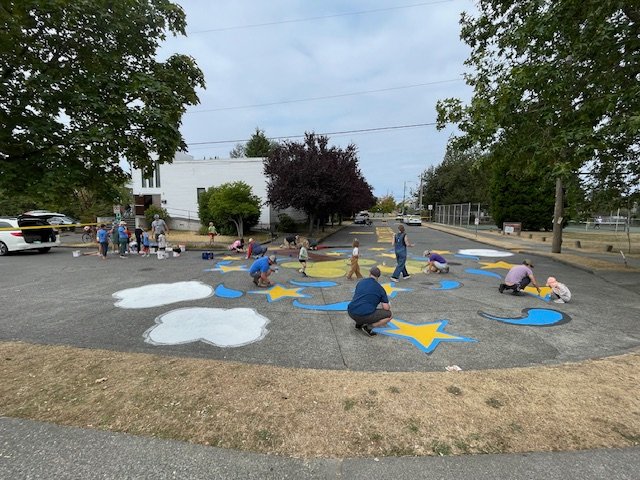 HAPPENING NOW: Refreshing Highland Park Elementary’s street mural