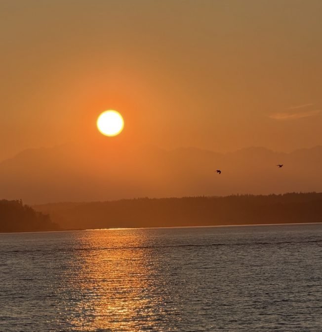 WEST SEATTLE SMOKE: Sunset’s telltale tint