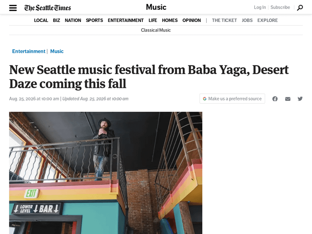 New Seattle music festival from Baba Yaga, Desert Daze coming this fall