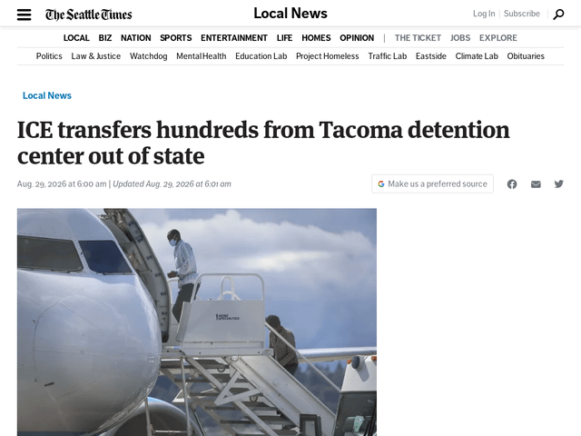 ICE transfers hundreds from Tacoma detention center out of state