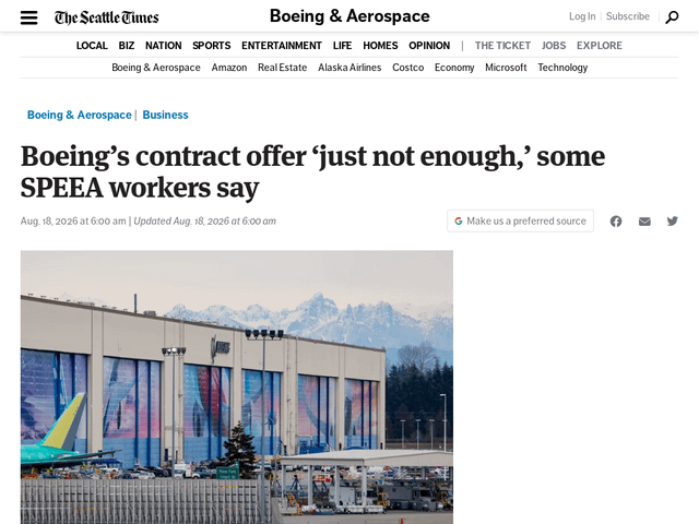Boeing’s contract offer ‘just not enough,’ some SPEEA workers say