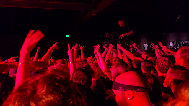 Alternative angle of crowd surfing in a Wheel Chair at the Showbox Sodo tonight during Red Fang