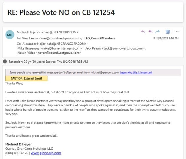 Landlord accidentally CCs entire city council on email asking fellow landlords to testify against rental junk fee banning