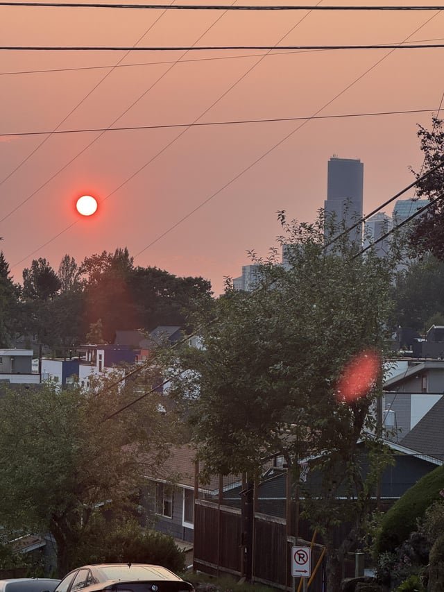 Smokey/spooky dusk sky.