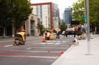 SDOT crews have been hard at work today installing bus lanes on Denny!