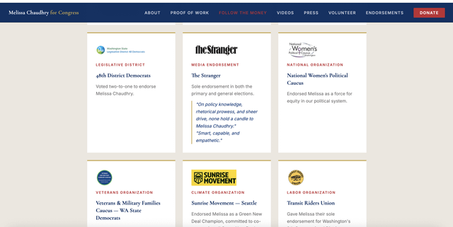 In case you still haven’t voted in the 9th CD: Melissa Chaudhry is disingenuously listing her Stranger endorsement on her site as if it’s current. They endorsed her in 2024 & endorsed Kshama Sawant (as well as publishing a pretty rough anti-Chaudhry article) this year.