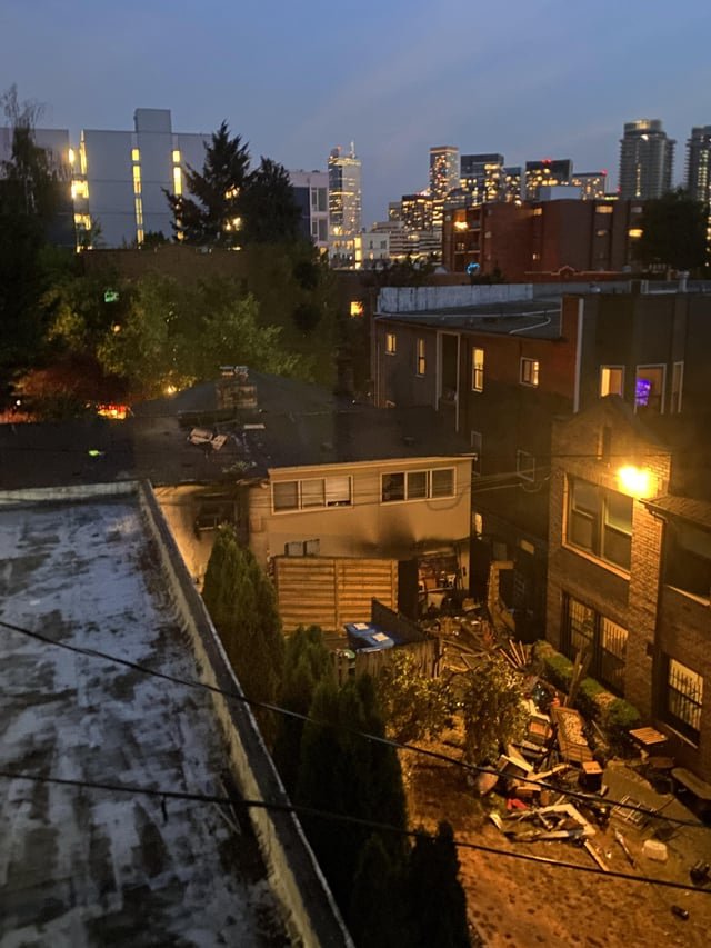 Damage from this evening’s apt fire on Republican