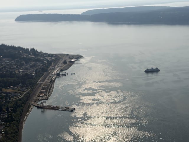 Clinton-Mukilteo Ferry from above