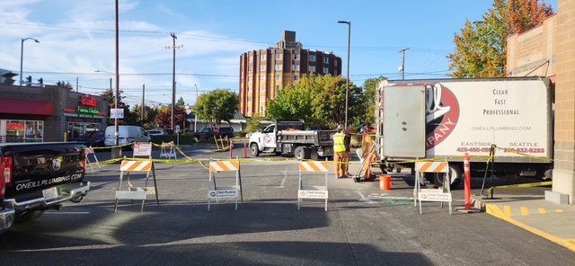 BIZNOTE: Parking-lot work at West Seattle Thriftway too
