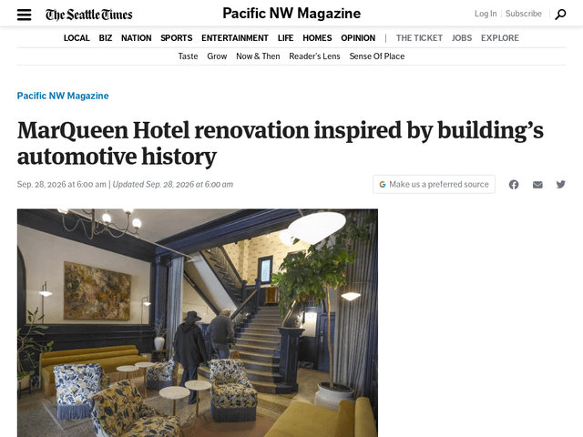 MarQueen Hotel renovation inspired by building’s automotive history