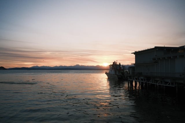 Sunset at the waterfront