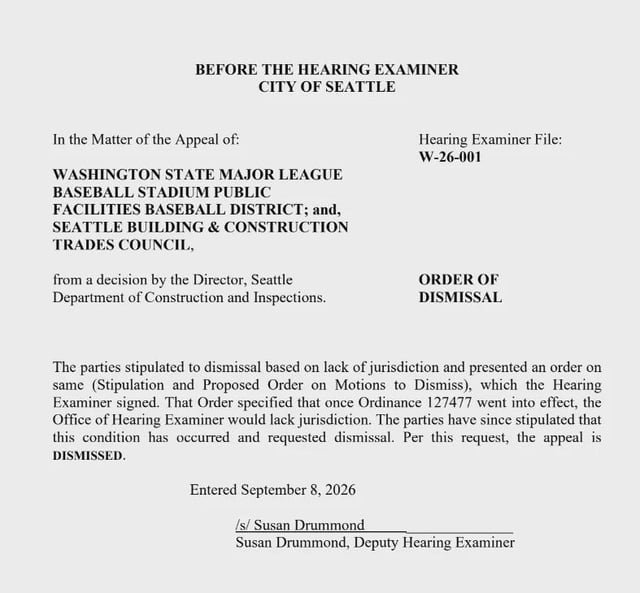 Today Seattle’s hearing examiner dismissed an appeal that had been filed by the MLB Stadium Authority over the pending Greater Duwamish Manufacturing and Industrial Center Subarea Plan. Why is this important? The reason for dismissal was the recent SEPA reform bill that took effect last week.