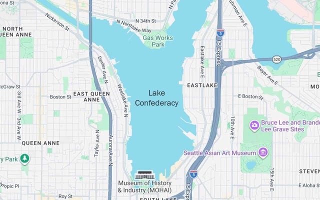 Google Maps Shrugs, Renames Lake Union to Lake Confederacy