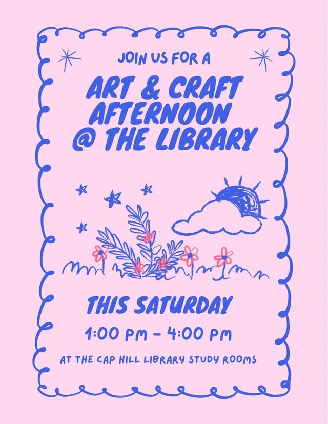 cap hill library craft afternoon !