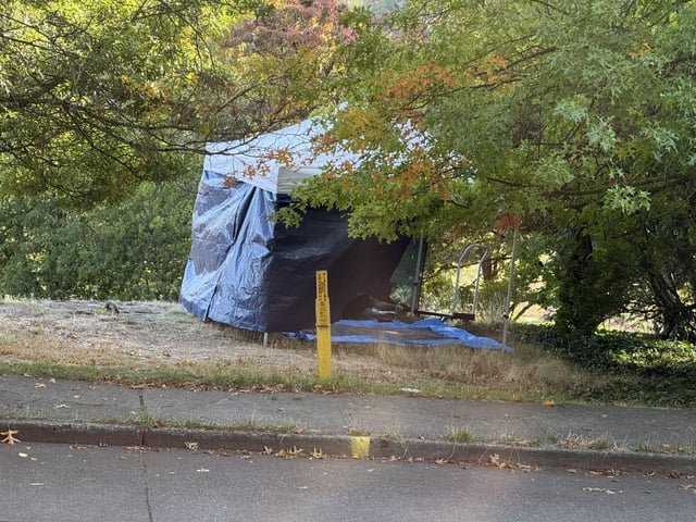 Homeless Camp right outside our property