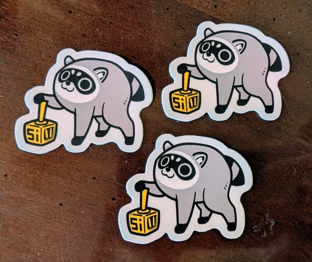 Jimothy stickers from Seattle Indies Expo (free indie games event at the Motif today)