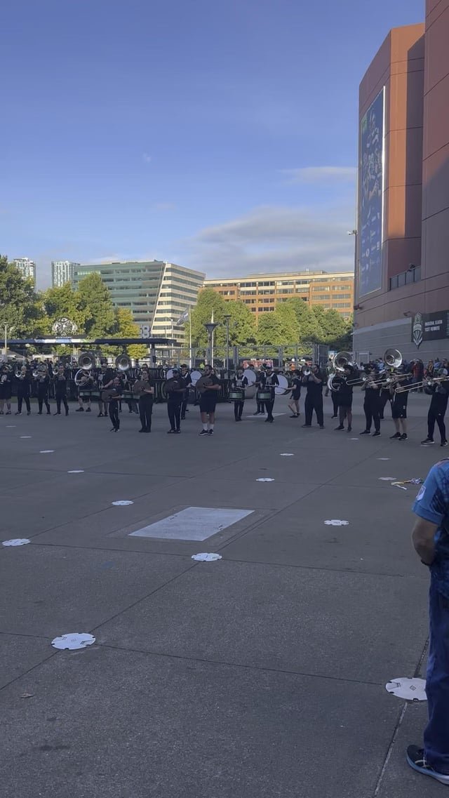 Seattle Sounders band “Sound Wave” playing “No Scrubs” before tonight’s game