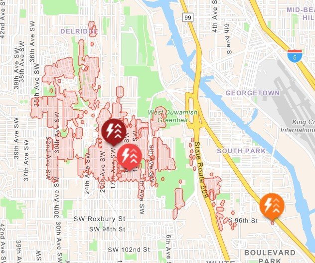 UPDATE: 4,500+ customers without electricity in West Seattle, South Park power outage