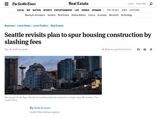 Seattle revisits plan to spur housing construction by slashing fees