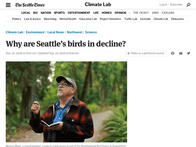 Why are Seattle’s birds in decline?